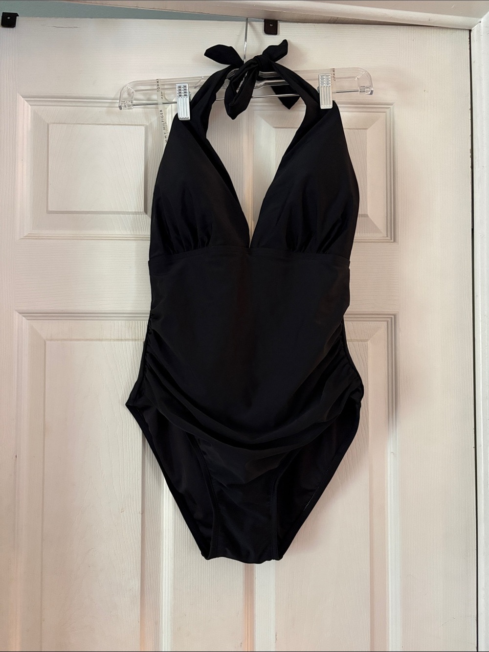 Brand New Tommy Hilfiger Black Halter One-Piece Swimsuit -Womens Size 10